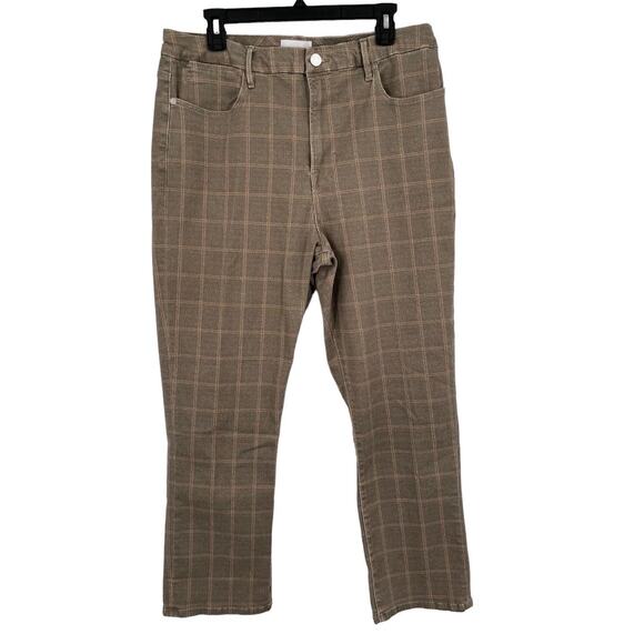 Frame Jeans Le Super High Nectarine Plaid Straight brown size 32 - Picture 2 of 9